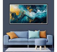 Diamond Painting Adulte Bleu, Abstrait 5D Diamant Painting Grand Format Complet XXL 30x60 cm, Diamond Painting Accessoires Adulte Débutant, Diamant Painting Set pour Décoration Murale Cadeaux-YZ272