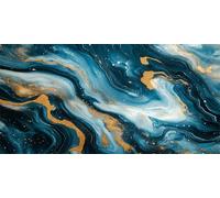 Diamond Painting Adulte Bleu Marine, Marbre Peinture Diamant, 5D Full Drill Point de Croix Activité Manuelle Adulte Fabrication de Mosaïques, Diamond Painting Kit Complet, Cadeau Femme 20x40cm X-338