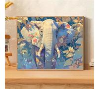 Diamond Painting Adulte, Broderie Diamant Kit Complet éLéPhant, DIY Peinture Diamant par Numéro Débutant, Bricolage Adulte Cristal Tableau Diamond-Painting ForêT, Décoration Cadeau 90x120cm 0sc655