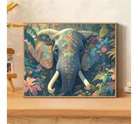 Diamond Painting Adulte, Broderie Diamant Kit Complet éLéPhant, DIY Peinture Diamant par Numéro Débutant, Bricolage Adulte Cristal Tableau Diamond-Painting ForêT, Décoration Cadeau 20x30cm 0sc563