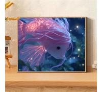 Diamond Painting Adulte, Broderie Diamant Kit Complet Japon, DIY Peinture Diamant par Numéro Débutant, Bricolage Adulte Cristal Tableau Diamond-Painting Poisson, Décoration Salon Cadeau 45x60cm 0sc623