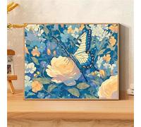 Diamond Painting Adulte, Broderie Diamant Kit Complet Papillon, DIY Peinture Diamant par Numéro Débutant, Bricolage Adulte Cristal Tableau Diamond-Painting Fleur, Décoration Cadeau 90x120cm 0sc579