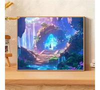 Diamond Painting Adulte, Broderie Diamant Kit Complet RêVeur, DIY Peinture Diamant par Numéro Débutant, Bricolage Adulte Cristal Tableau Diamond-Painting Paysage, Décoration Cadeau 75x100cm 0sc707