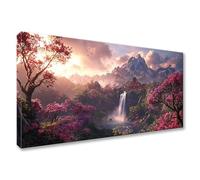 Diamond Painting Adulte Cascade Peinture Diamant Adulte Grand Format 55x110cm, DIY 5D Fleur Diamond Painting Enfant Cristal Point de Croix Broderie Kit pour Decoration Murale, Cadeau Femme Y0-135