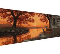 Diamond Painting Adulte Cerf Diamond Painting Adulte Coucher De Soleil 5D Broderie Diamants DIY Débutant Art Set Loisir Creatif Pour Chambre Décoration Murale Maison Kind Femme Cadeau 80x160cm YZ-392