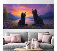 Diamond Painting Adulte Chat Diamond Painting 50x100cm,2026 Nouveau DIY Crystal Art Coucher De Soleil 5D Full Dril Rhinestone Canvas Broderie Cross Stitch Peinture Diamant Beginner Décoration O-302G