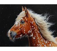 Diamond Painting Adulte Cheval 5D Diamant Painting Animal DIY Broderie Diamant Kit Complet, Ronde Full Drill Diamond Art Kit pour Débutant Cristal Canevas Peinture pour Décoration Murale 40x50cm X-930