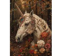 Diamond Painting Adulte Cheval, Diamond Painting Fleur, Broderie Diamant Loisirs Créatifs Adultes, 5D DIY Cristal Strass Point de Croix Kits, pour Decoration Maison Murale, Cadeau Femme 30x40cm 9-7290