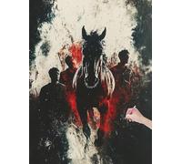 Diamond Painting Adulte Cheval Peinture Diamant Adulte, 5D DIY Diamond Painting Kit Complet Horreur, Broderie Diamant Cristal Point de Croix pour Débutants, Décoration Murale Maison, 40x50 cm, G-95