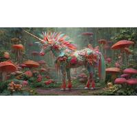 Diamond Painting Adulte Cheval, Plume Peinture Diamant, 5D Full Drill Point de Croix Activité Manuelle Adulte Fabrication de Mosaïques, Diamond Painting Kit Complet, Cadeau Femme 70x140cm X-669