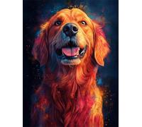 Diamond Painting Adulte Chien DIY Diamond Painting Kit Complet Peinture Diamant pour Débutants Enfant, 5D Broderie Diamant Animal Art du Puzzle Canevas Peinture Décoration Murale Cadeau20x30cm H-267