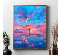 Diamond Painting Adulte, Ciel Peinture Diamant Set OcéAn DIY Diamant Painting Kit Complet, Diamond Cristal Perle Broderie Point de Croix Art Set Pour La Décor Murale à La Maison (80x100cm) JPF N-D
