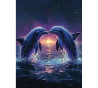 Diamond Painting Adulte Coucher De Soleil 40x50cm 5d Diamond Painting Enfant Full Drill Peinture Diamant Dauphin Diy Crystal art Loisirs Créatifs Mit Vollständiges Werkzeug Pour Décoration Murale T403