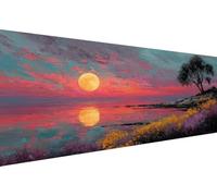 Diamond Painting Adulte Coucher De Soleil Diamond Painting Adulte Mer 5D Broderie Diamants DIY Débutant Art Set Loisir Creatif Pour Chambre Décoration Murale Maison Kind Femme Cadeau 100x200cm YZ-332