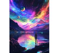 Diamond Painting Adulte Couleur 40x60cm, Diamond-Painting Planète DIY Activité Manuelle Adulte Broderie Diamant Kit Complet, Strass Gemme Point de Croix Artisanat Set pour Décoration Cadeaux Q-419T