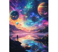 Diamond Painting Adulte Couleur 50x70cm, Diamond-Painting Planète DIY Activité Manuelle Adulte Broderie Diamant Kit Complet, Strass Gemme Point de Croix Artisanat Set pour Décoration Cadeaux Q-327T