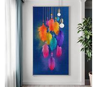 Diamond Painting Adulte Couleur, Broderie Diamant Grand Format 100x200 cm, Peinture Diamant Adulte Plume, DIY 5D Diamond Painting Kit, Carré Cristal Tableau en Perles à Coller, Decoration Maison H-4