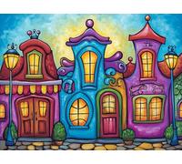 Diamond Painting Adulte Couleur Diamond Painting Enfant, 5D Peinture Diamant Architecture Strass Point de Croix Broderie Diamant Kit Complet, pour Noël Décoration Maison Cadeaux 45 x 60 cm C-3295