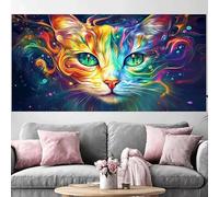 Diamond Painting Adulte Couleur Grand Diamond Painting 80x240cm,2026 Nouveau DIY Crystal Art Chat 5D Full Dril Rhinestone Canvas Broderie Cross Stitch Peinture Diamant pour Beginner Décoration O-318G