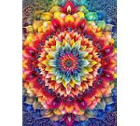 Diamond Painting Adulte Couleur Peinture Diamant Débutant, 5D Mandala Diamant Painting Kit Complet, DIY Loisirs Créatifs Adultes Point de Croix Broderie Kit Complet, pour Décoration 80x120 cm K-8730