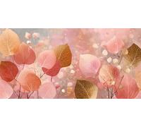 Diamond Painting Adulte Couleur rose, Diamond Painting Les feuilles Enfant DéButant Kits, Peinture Diamant Activité Manuelle Adulte, Canevas Diamant Artisanat, Automne Maison DéCoration 70x140cm g-191