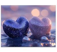 Diamond Painting Adulte Cœur, 5D Diamond Painting Fantaisie Kit Broderie Diamant Complet Kit 35x25 cm Peinture Diamant Adulte Débutants DIY Point de Croix Cristal Art Noel Decoration Chambre Y9-530