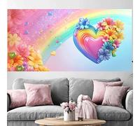 Diamond Painting Adulte Cœur Grand Diamond Painting 100x300cm,2026 Nouveau DIY Crystal Art Fleur 5D Full Dril Rhinestone Canvas Broderie Cross Stitch Peinture Diamant pour Beginner Décoration O-234G