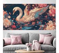 Diamond Painting Adulte Cygne Grand Diamond Painting 100x300cm,2026 Nouveau DIY Crystal Art Fleur 5D Full Dril Rhinestone Canvas Broderie Cross Stitch Peinture Diamant pour Beginner Décoration O-310G