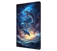 Diamond Painting Adulte, Dauphin Rêve Grande 25x50cm Diamond Painting Accessoires, 5D DIY Enfant Diamant Cristal Art Broderie Artisanat Set, Loisirs Créatifs Adultes, Décoratio D'intérieur J-658