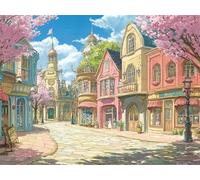 Diamond Painting Adulte Dessin animé 5D Diamant Painting Kit Complet, DIY Ronde Full Drill Peinture Diamant Petite ville Débutant Strass Broderie Tableau pour Decoration Murale Maison 20x30 cm G-860