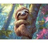 Diamond Painting Adulte,Diamant Painting Images Ronde Diamond Peinture Diamant Adulte, Animal Le Paresseux 5D DIY Broderie Diamant kit Complet Cristal Débutant Art Set pour Décoration 90x120cm L0Y1007