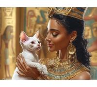 Diamond Painting Adulte,Diamant Painting Images Ronde Diamond Peinture Diamant Adulte, Reine D'Egypte 1 5D DIY Broderie Diamant kit Complet Cristal Débutant Art Set pour Décoration 50x70cm L0Y-1090