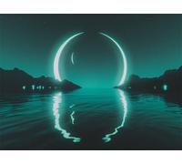 Diamond Painting Adulte, Diamant Painting Paysage DIY Peinture Diamant Kit Complet, Carré Full Drill Diamond Art Vue nocturne Point de Croix Kit Mosaique pour Tableau Decoration Murale 40x50cm yc-1001