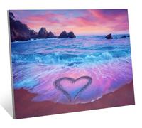 Diamond Painting Adulte, Diamond Painting Enfant Amour Peinture Diamant, DIY Strass Point de Croix Cristal Kit Broderie Océan Diamant Loisirs Créatifs Adultes, pour Décoration Maison 70x100 cm H-1248