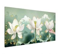 Diamond Painting Adulte, Diamond Painting Fleur, DIY Peinture Diamant Adulte Water Lily Motif avec Square Drill Toile 180x70cm, Point de Croix Activite Manuelle Kit pour Decoration Chambre, V-30