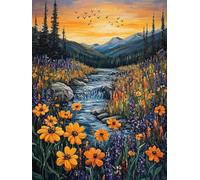 Diamond Painting Adulte, Diamond Painting Paysage Broderie Diamant Arbre Peinture Diamant Loisirs Créatifs Adultes 5D DIY Full Rond Drill Mosaique Kit pour Decoration Murale 35x50 CM -wyl2506SF
