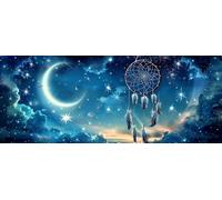 Diamond Painting Adulte, DIY Diamant Painting Attrape-rêves Grand Format 220x90cm Lune Broderie Diamant Kit Complet, Loisirs Créatifs Adultes Broderie Point de Croix pour Decoration Murale xg-61