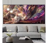 Diamond Painting Adulte Dragon Diamond Painting Enfant Chat Broderie Diamant Kit Complet, 5D DIY Strass Gemmes Puzzle Adulte Point de Croix Set Débutant Maison Décoration Murale Cadeau 40x120cm z595f