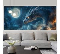 Diamond Painting Adulte Dragon Diamond Painting Enfant Ciel Étoilé Broderie Diamant Kit Complet, 5D DIY Strass Gemmes Puzzle Adulte Point de Croix Set Débutant Maison Décoration Murale 40x120cm z657f
