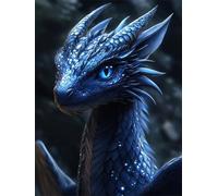 Diamond Painting Adulte Dragon DIY Diamond Painting Kit Complet Peinture Diamant pour Débutants Enfant, 5D Broderie Diamant Animal Art du Puzzle Canevas Peinture Décoration Murale Cadeau35x45cm H-511