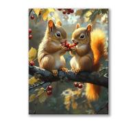 Diamond Painting Adulte Écureuil, 5D DIY Animal Diamond Painting Enfant et Débutants, Peinture Diamant Adulte avec Accessoires, Loisirs Créatifs Adultes, Decoration Murale, Cadeau Femme 30x40cm 0h-130