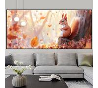 Diamond Painting Adulte Écureuil Diamond Painting Enfant Forêt Broderie Diamant Kit Complet, 5D DIY Strass Gemmes Puzzle Adulte Point de Croix Set Débutant Maison Décoration Cadeau 80x160cm z681f