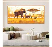Diamond Painting Adulte Éléphant 30x60cm, Diamond Painting Enfant Afrique, 5D DIY Full Drill Canvas Broderie Diamant Kit Complet,Strass Gemme Point de Croix Artisanat Set pour Maison Décoration O-669X