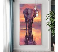 Diamond Painting Adulte Éléphant, Broderie Diamant Grand Format 30x60 cm, Peinture Diamant Adulte Animal, DIY 5D Diamond Painting Kit, Carré Cristal Tableau en Perles à Coller, Decoration Maison R-1