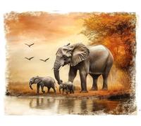 Diamond Painting Adulte éléphant Diamond Painting animal Kit Complet Accessoires,DIY 5D Peinture Diamant Broderie Enfants Débutants Strass Point de Croix Artisanat pour Murale Décoration 40x50cm L-48