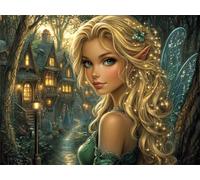 Diamond Painting Adulte Elfe Diamond Painting Enfant, 5D Château Peinture Diamant Kit Broderie, DIY Cristal Point de Croix Loisirs Créatifs Adultes, pour Maison Murale Décoration 40x50 cm K-1015