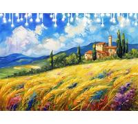 Diamond Painting Adulte Enfant Abstrait Peinture Diamant Painting Paysage DIY 5D Broderie Diamant Kit Complet, Strass Point de Croix Loisirs Créatifs Adultes pour Decoration Murale 35x50 cm X4-496
