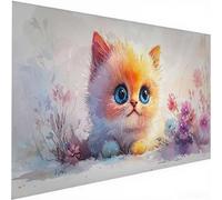 Diamond Painting Adulte Enfant, DIY Peinture Diamant Le chat Les plantes, Activité Manuelle Adulte, Point de Croix Cristal Art Diamant Painting pour Halloween Noël, Office Décor Murale 40x80cm N-623