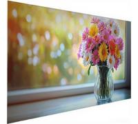 Diamond Painting Adulte Enfant, DIY Peinture Diamant Lumineux Fleurs, Activité Manuelle Adulte, Point de Croix Cristal Art Diamant Painting Kit Complet, Home Office Décoration Murale 40x80cm N-637