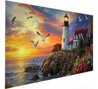 Diamond Painting Adulte Enfant, DIY Peinture Diamant Oiseaux Coucher de soleil, Activité Manuelle Adulte, Cristal Art Diamant Painting Kit Complet pour Halloween Noël, Home Décor Murale 40x80cm N-649